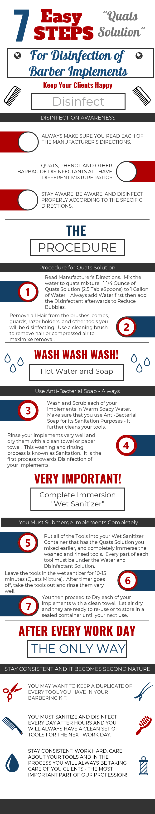 7 Steps for Disinfection of Barber Implements [Infographic