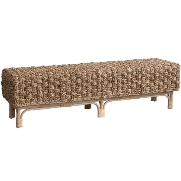 Natural Wicker Bench Professional Party Rentals