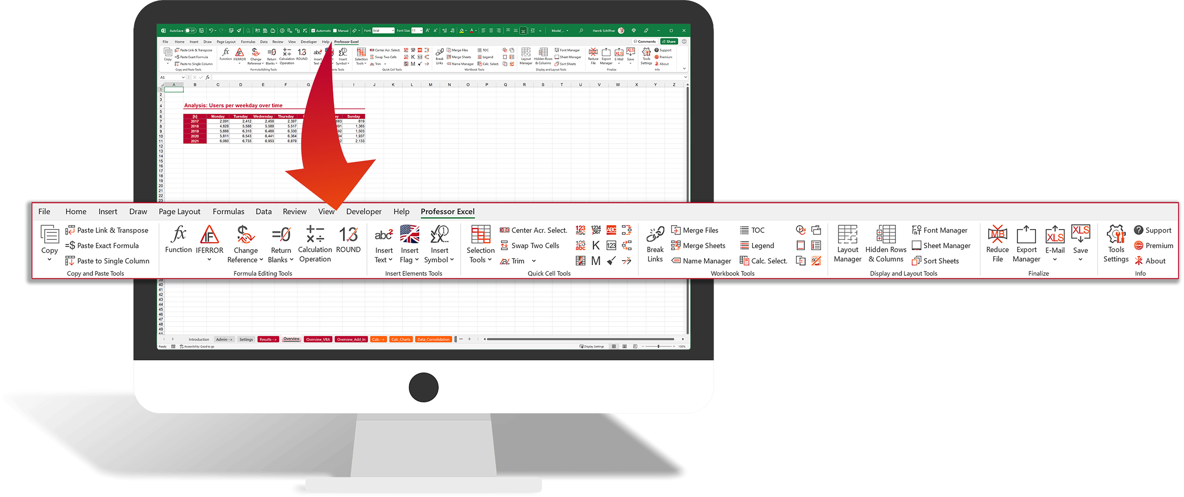 AddIn for Excel Professor Excel Tools! Extend Excel with a New Ribbon.