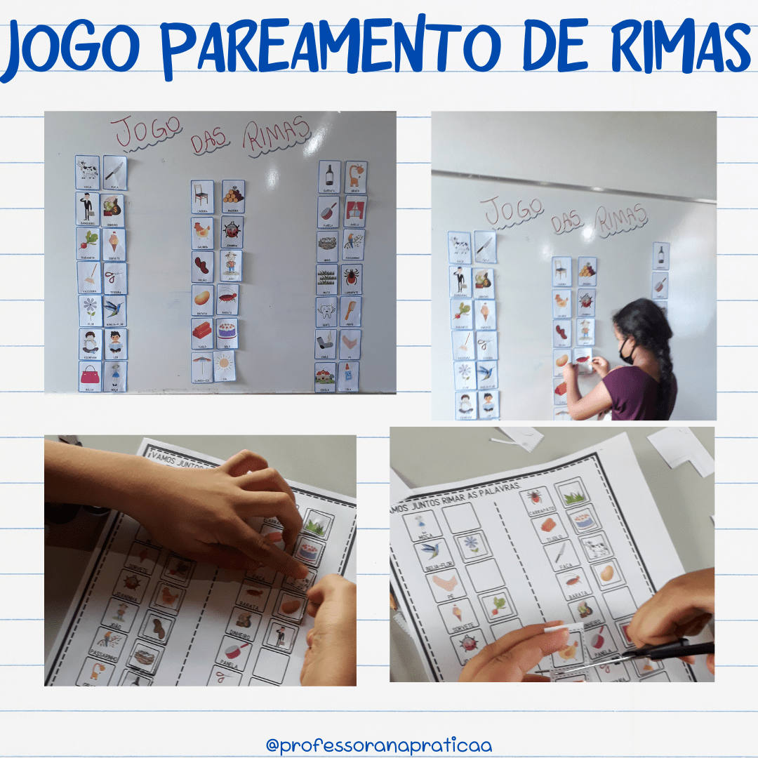 Pareamento de Rimas Quadro e atividade Patrícia da Silva Professora na pratica
