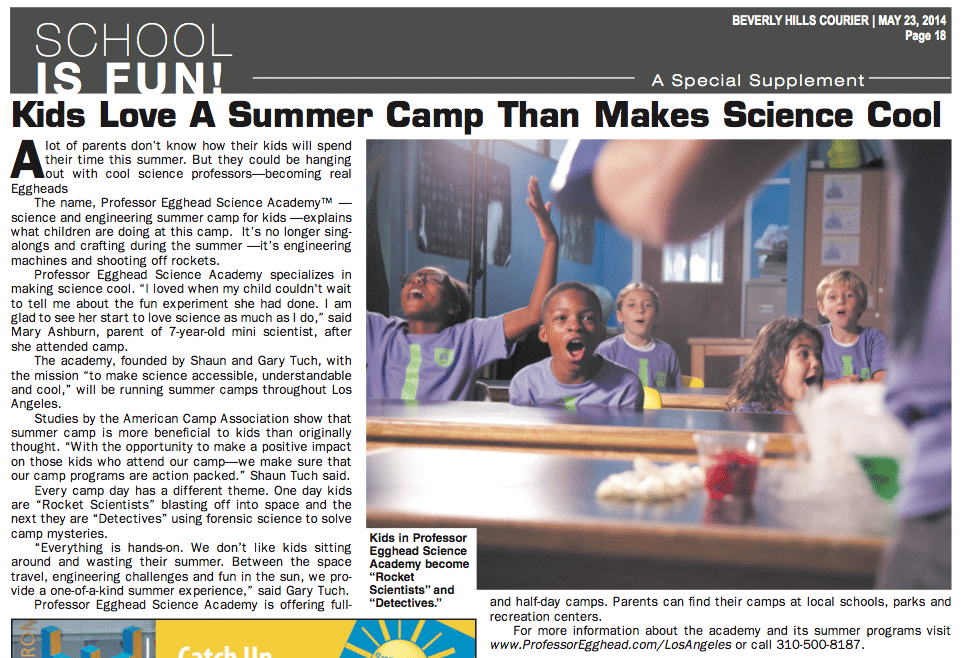 Professor Egghead Science AcademyKids Love a Summer Camp That Makes