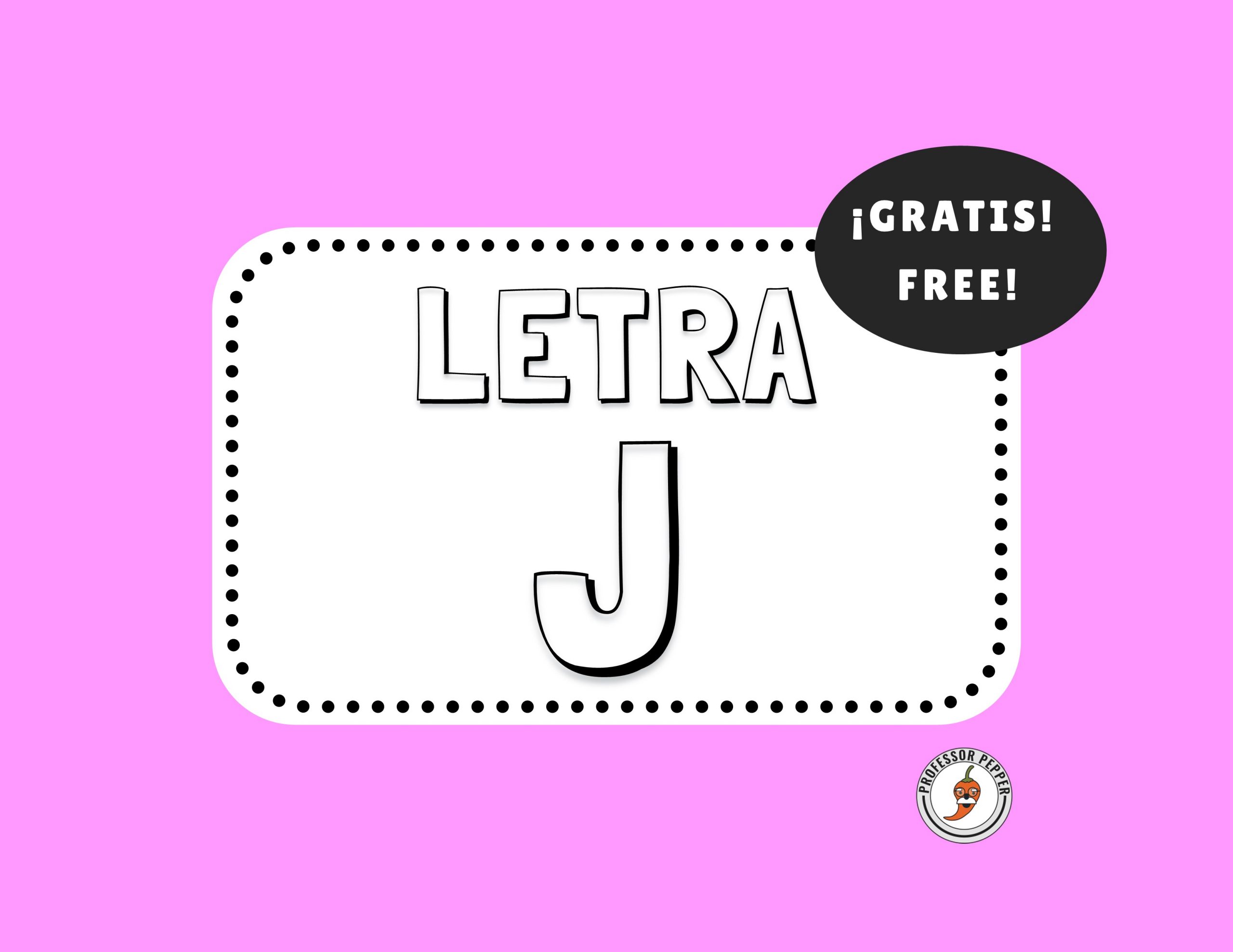 Free Spanish Letter J Worksheet Professor Pepper