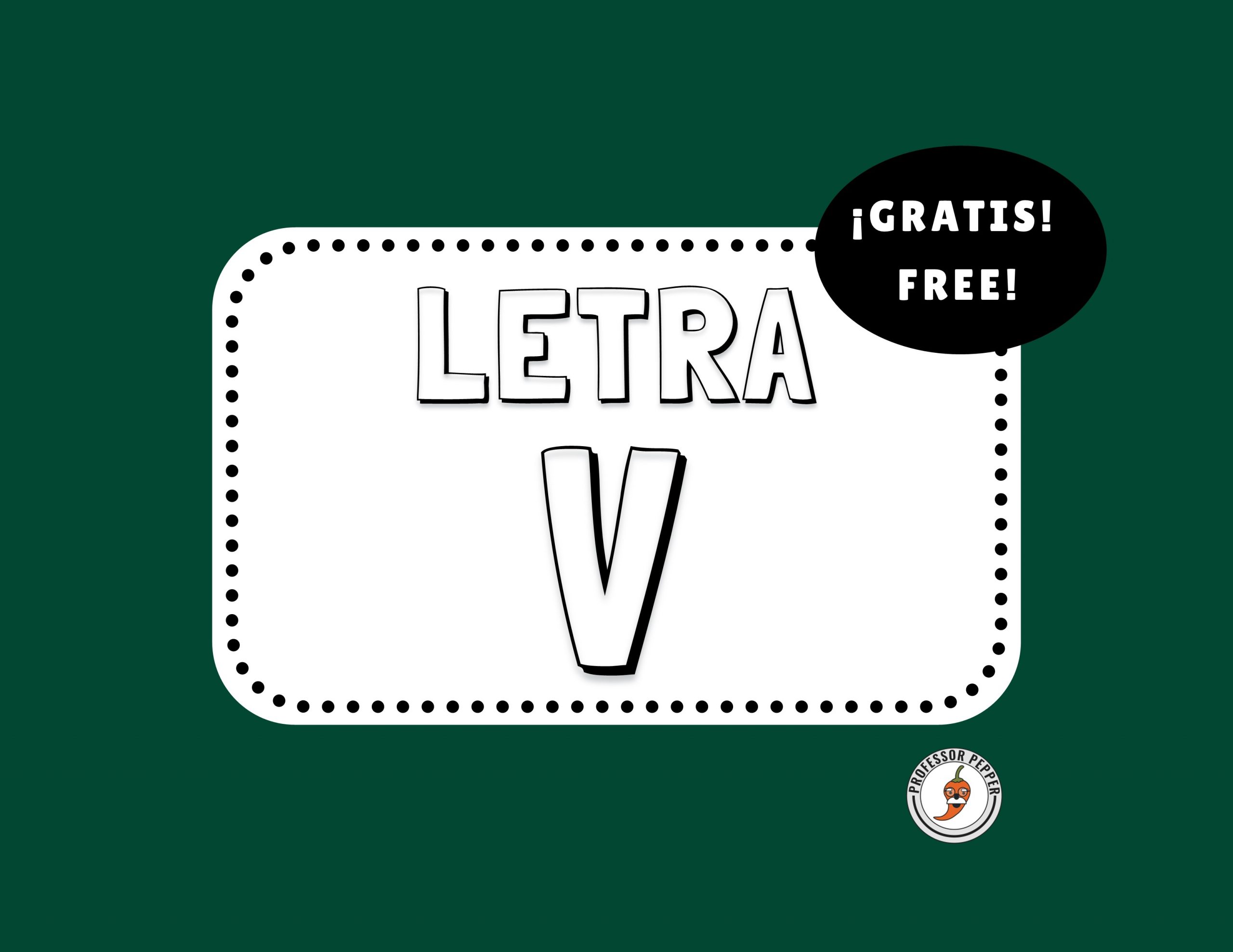 Free Spanish letter V Worksheet Professor Pepper