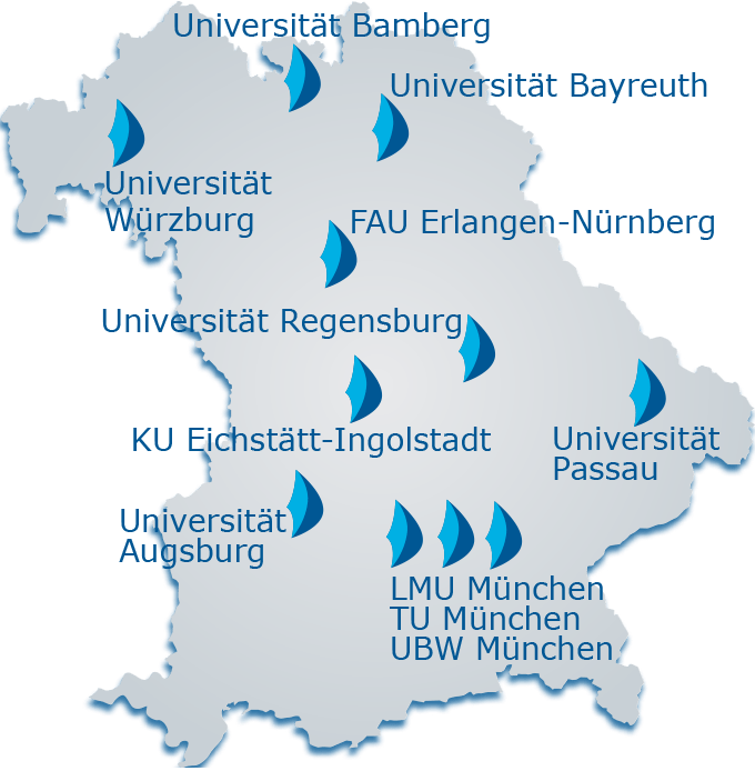 Hochschulen Bayern Karte Universitäten Bayern Karte Landkarte