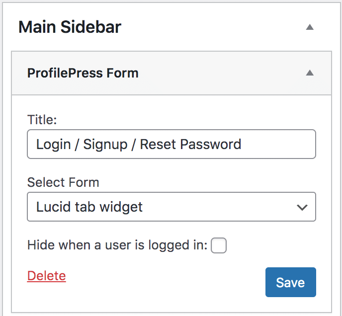 Adding a Login, Registration & Password Reset Tab Widget to WordPress
