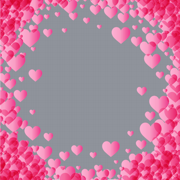 Valentines Pink And Red Heart Profile Frame