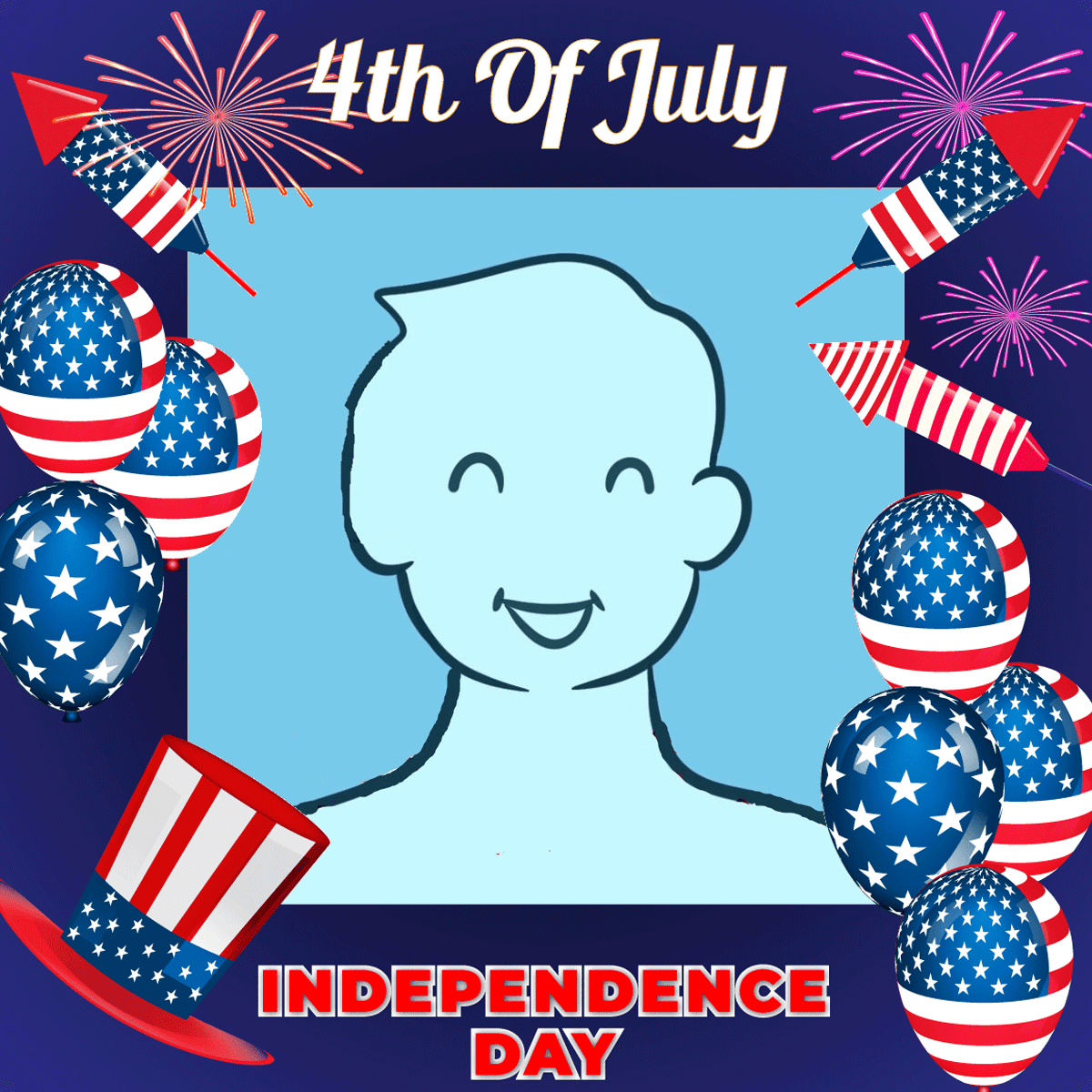 Happy 4th Of July 2022 Profile Picture Frame USA Independence Day
