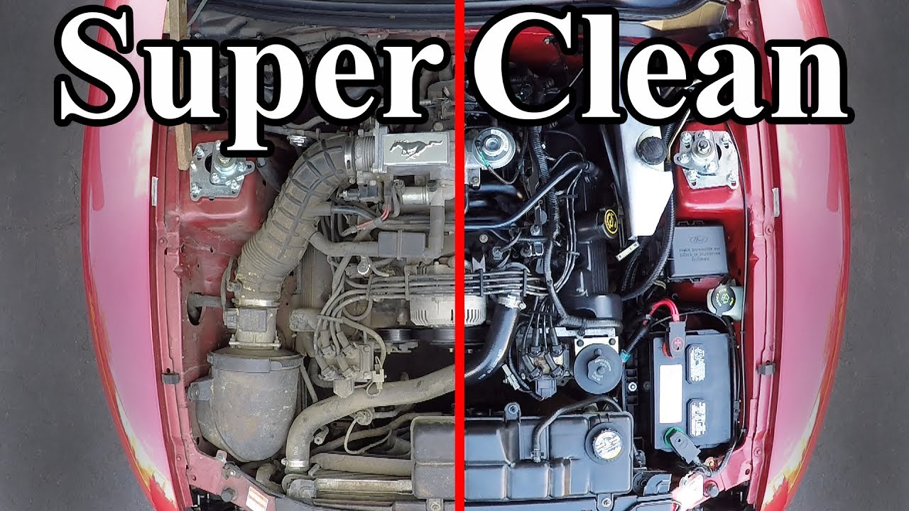 car engine before and after cleaning - Professional Auto