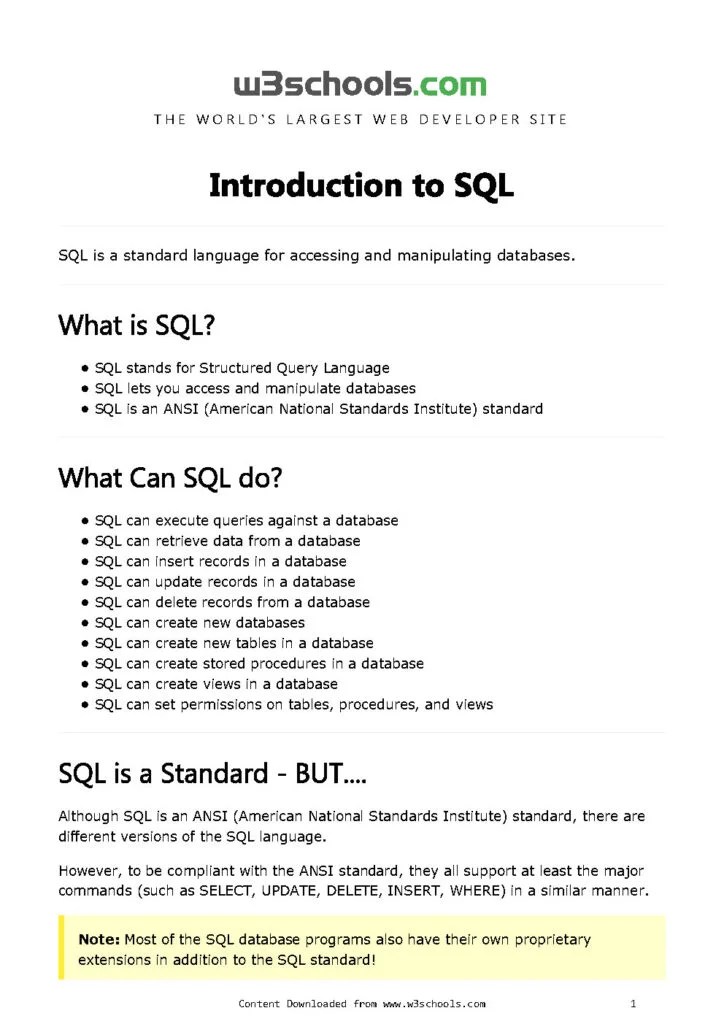 SQL Tutorial From Scratch PDF A Beginner's Guide to Mastering Database