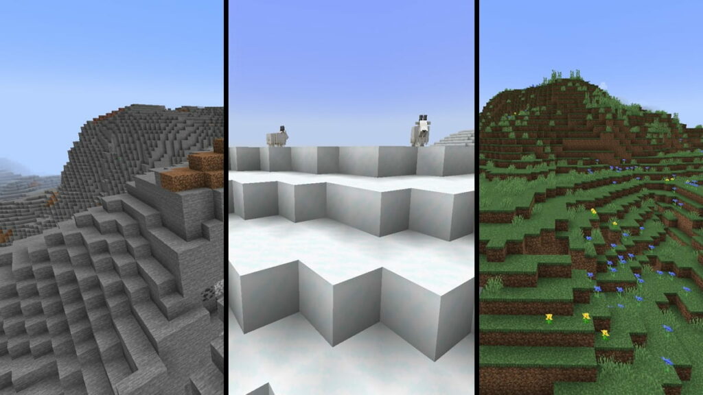All mountain biomes in Minecraft 1.18 Caves and Cliffs Part 2 Pro