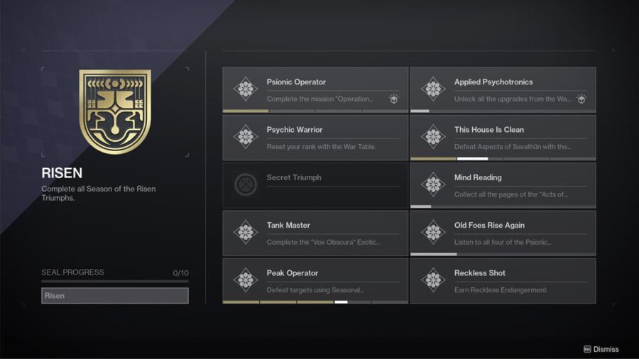 How to get the Risen title in Destiny 2 Season of the Risen Triumphs