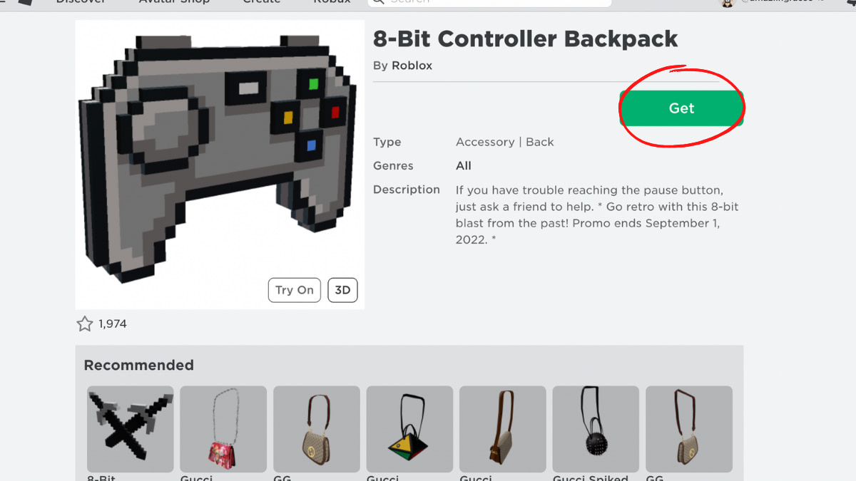 How to get the free 8Bit Controller Backpack avatar merchandise in