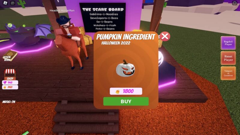 How to get the Halloween Pumpkin 2022 ingredient in Wacky Wizards