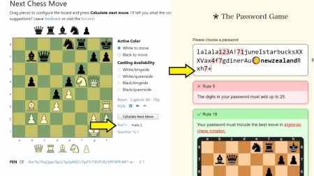 Password Game Rule 16: Best Move in Algebraic Chess Notation - Pro Game