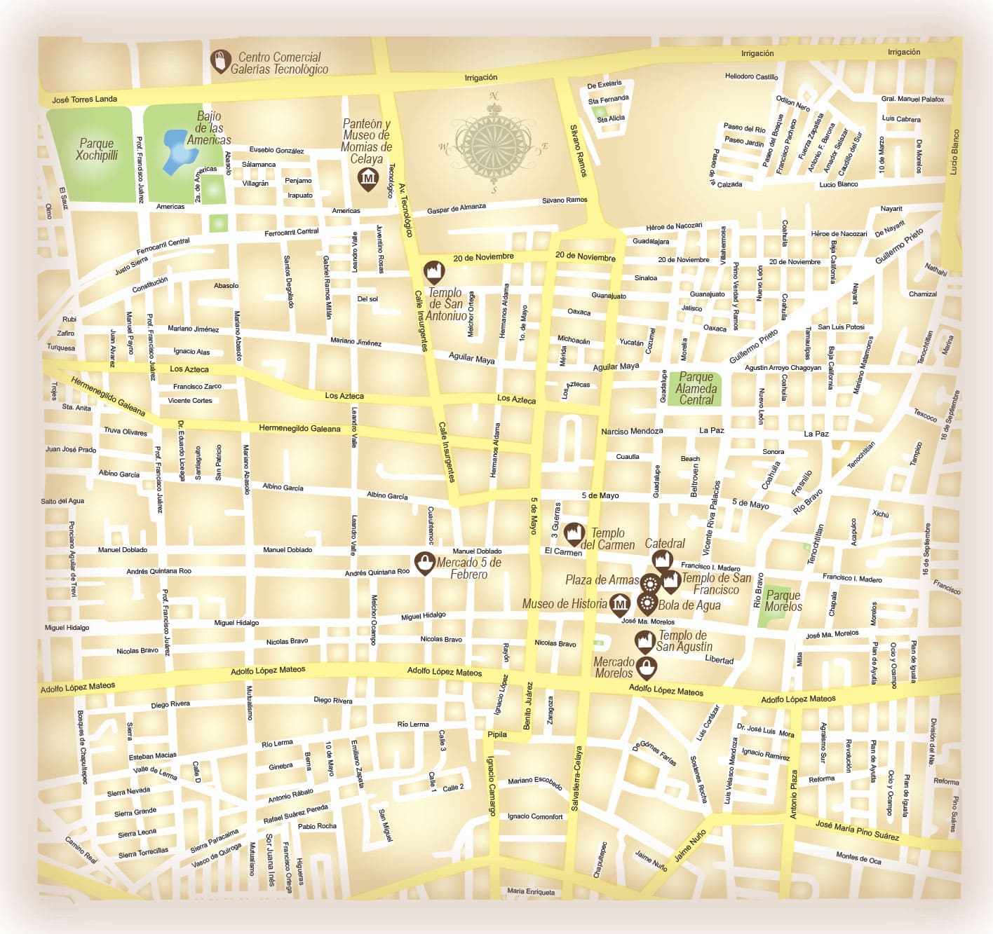 Mapas de Celaya Destinos México