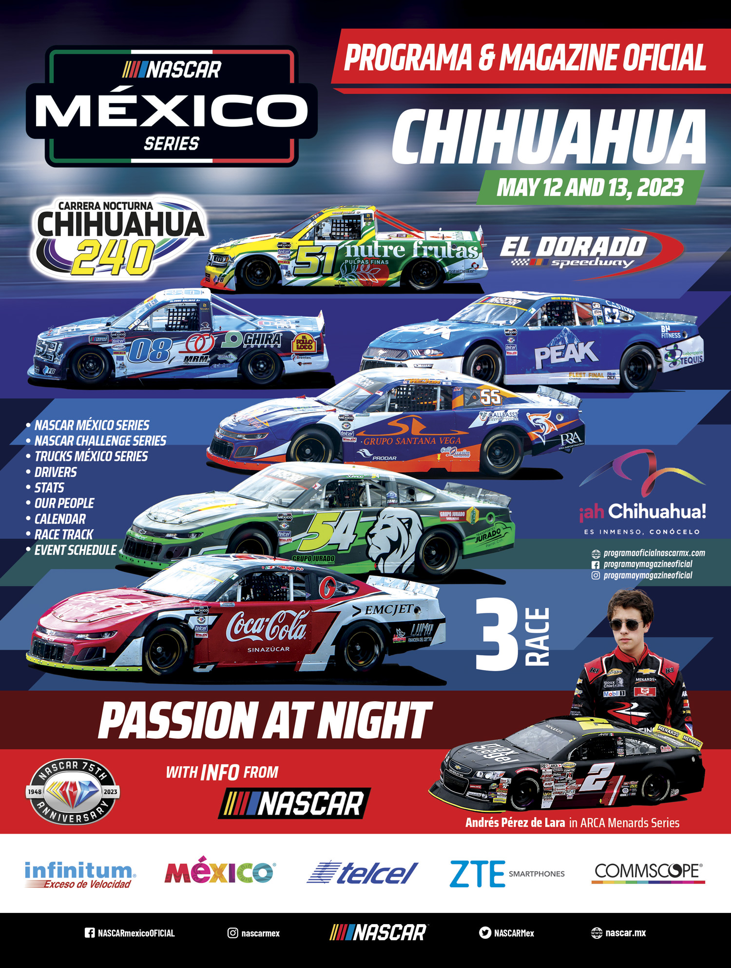 OFFICIAL PROGRAM NASCAR MEXICO SERIES RACE III 2023, CHIHUAHUA 240