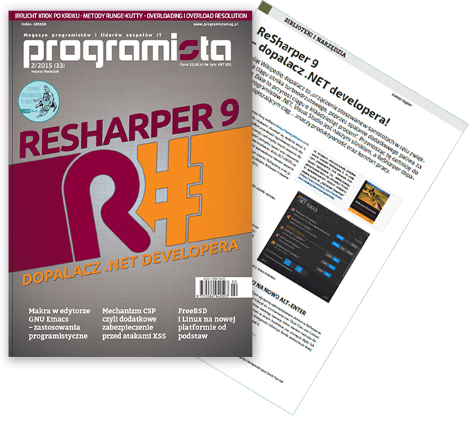 Magazyn Programista Programista 2/2015 (33) ReSharper 9 dopalacz