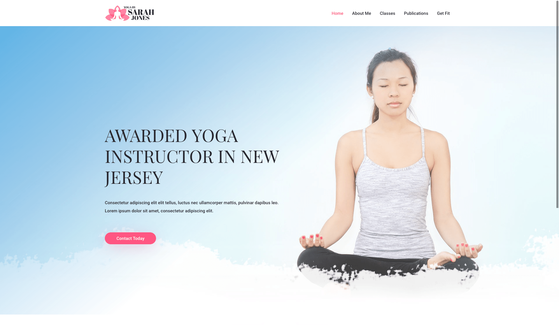 New Web Design for Yoga Instructor Affordable Web Design Service