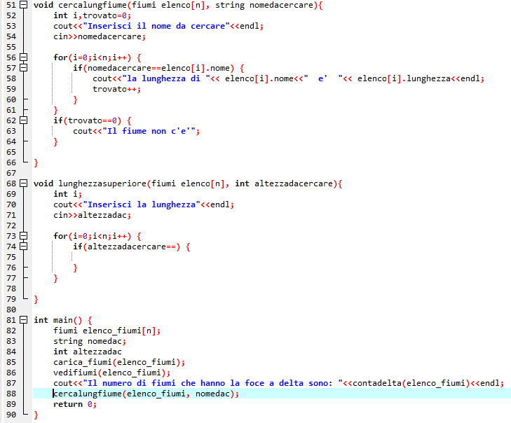 ARRAY DI STRUCT Programma in c++
