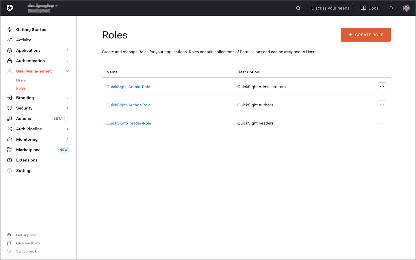 Amazon QuickSight Identity Federation with Auth0 Managing QuickSight