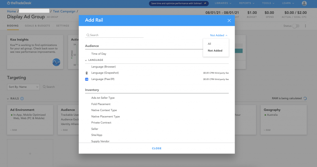 How to Set up campaign in The Trade Desk Programmatic Soup