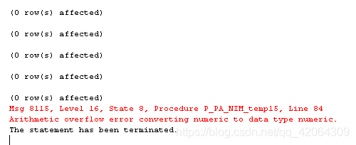Arithmetic overflow error converting numeric to data type numeric
