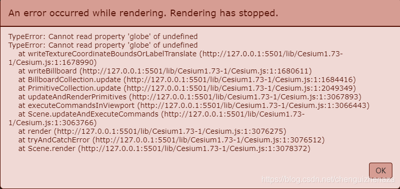 cesium CLAMP_TO_GROUND Error Cannot read property ‘globe‘ of undefined