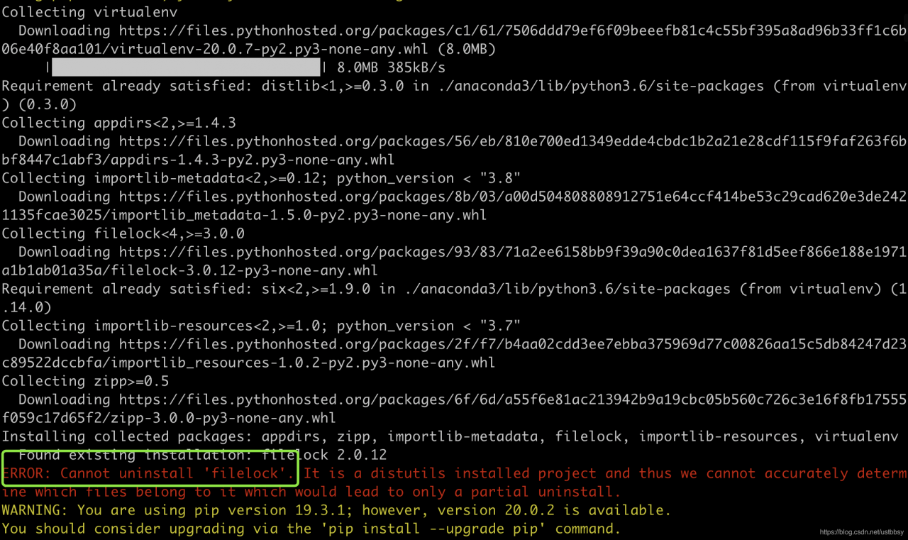 Error in installing virtualenv ProgrammerAH