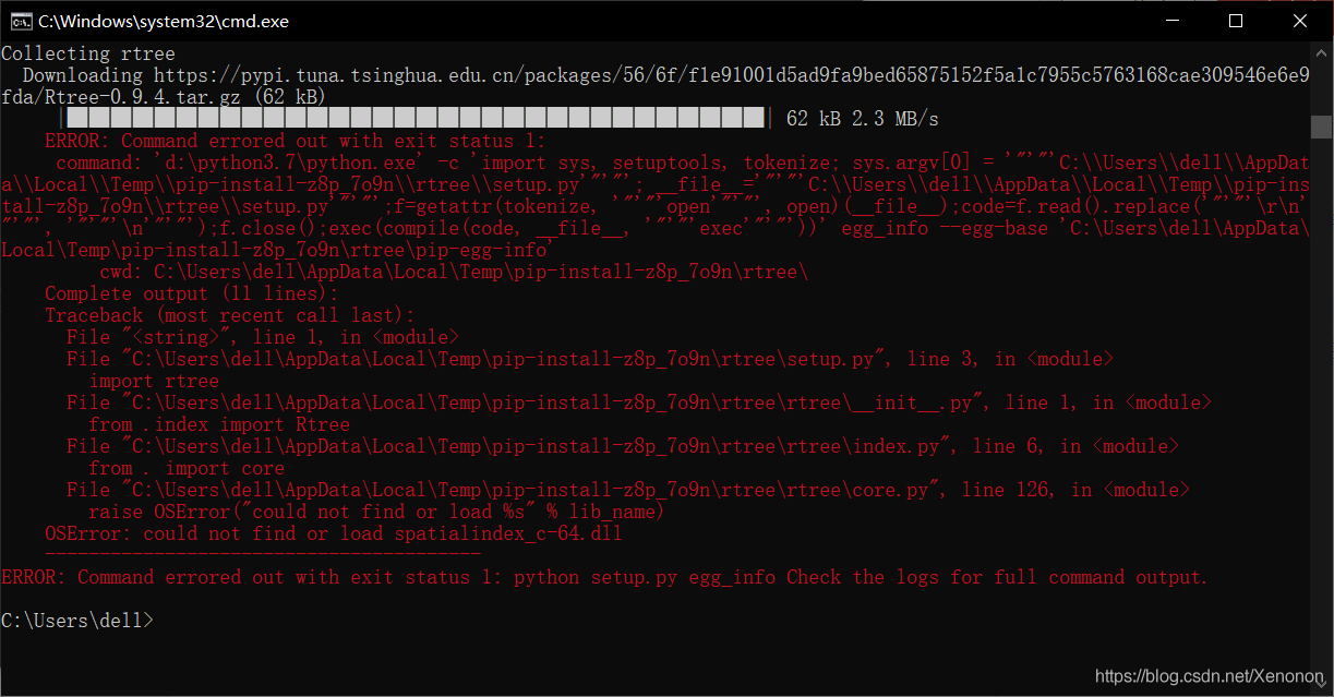 Error command error out with exit status 1 Python setup.py egg_ inf