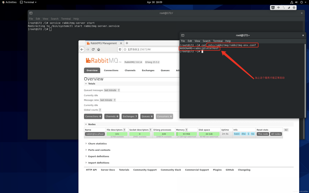 CentOS8 Run rabbitmqserver Error epmd error for host 172