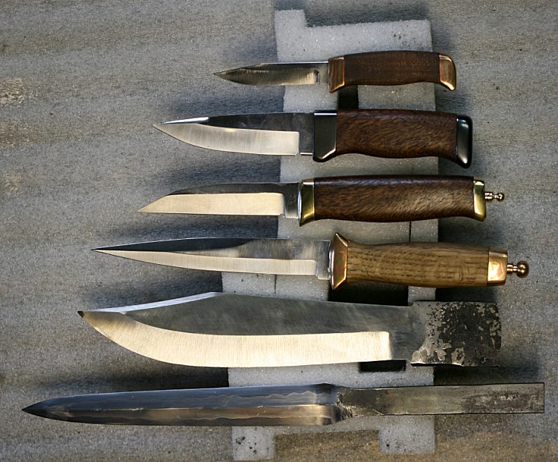 Knives and mokume gane Viljo Marrandi art and engraving