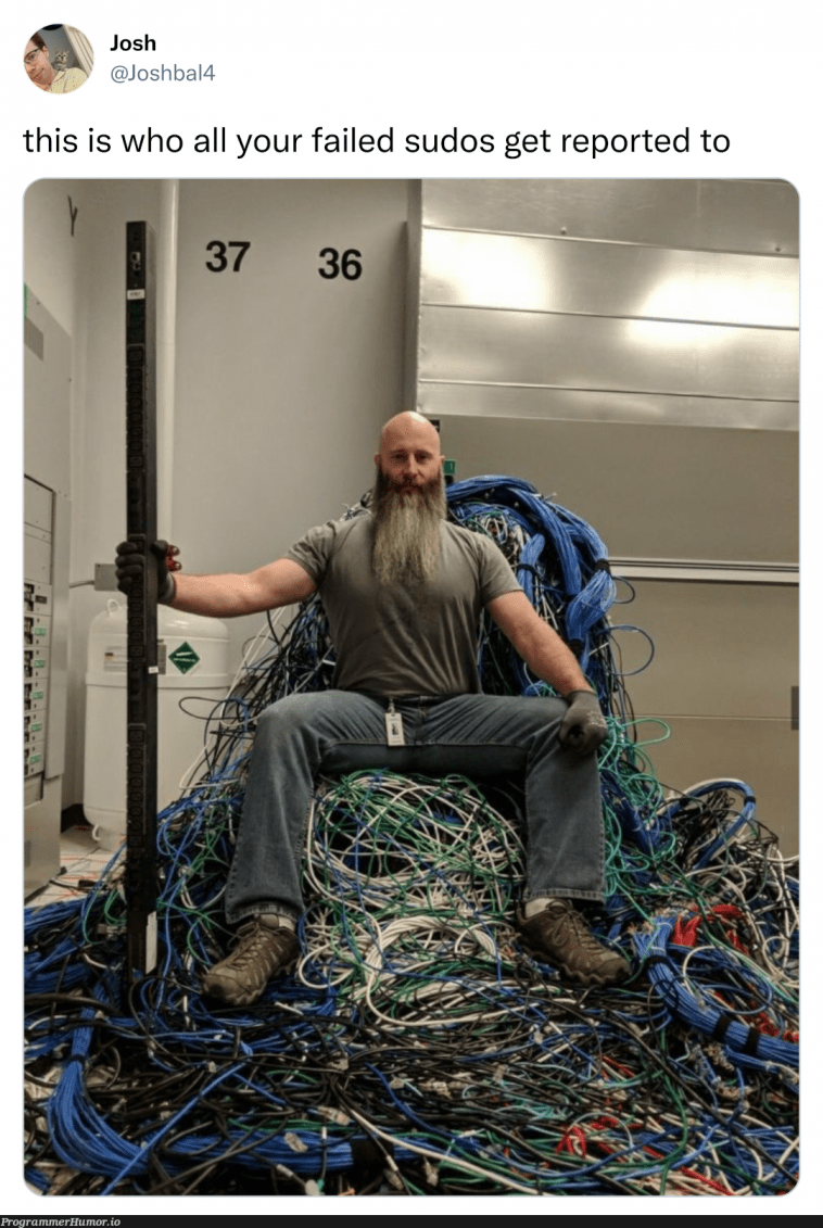 this is who all your failed sudos get reported to ProgrammerHumor.io