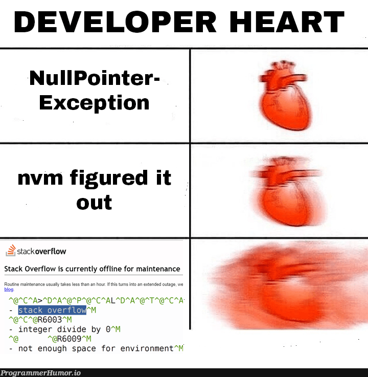 StackOverflow is down ( ProgrammerHumor.io