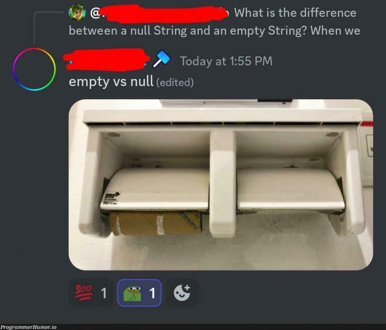 Empty vs Null String ProgrammerHumor.io
