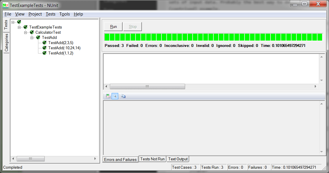 NUnit & Parameterized Tests