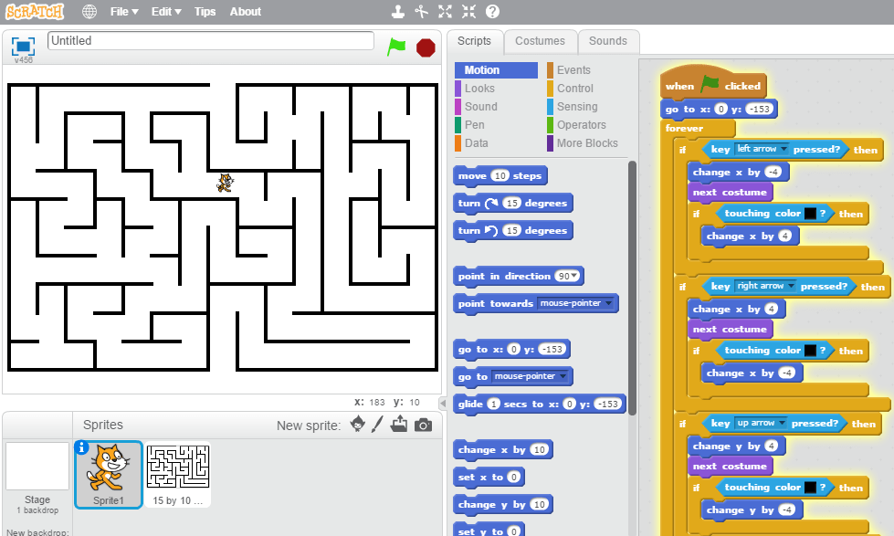 Scratch maze tutorial. ProgrammingMax