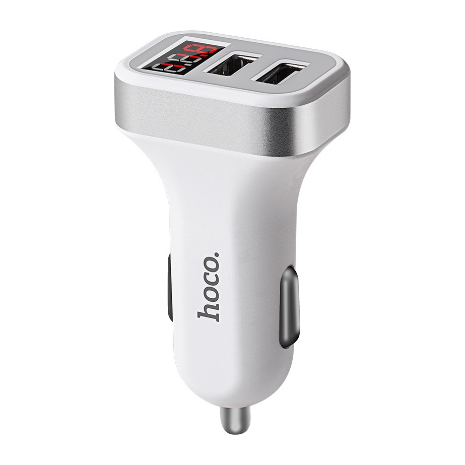 Hoco Z3 Smart Car Charger Dual USB White Progressive.gr