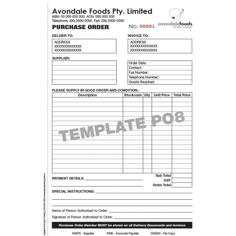 Purchase Order Books Custom Printed Docket Books