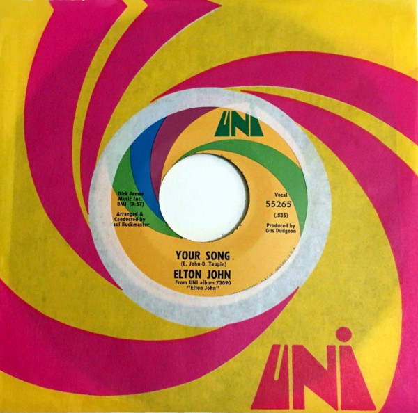 Elton John “Your Song” (1970) Progrography