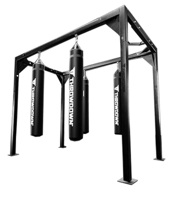 Throwdown Freestanding Bag Rack + Everlast Boxing Bags (FBR 6x12) Pro Gym