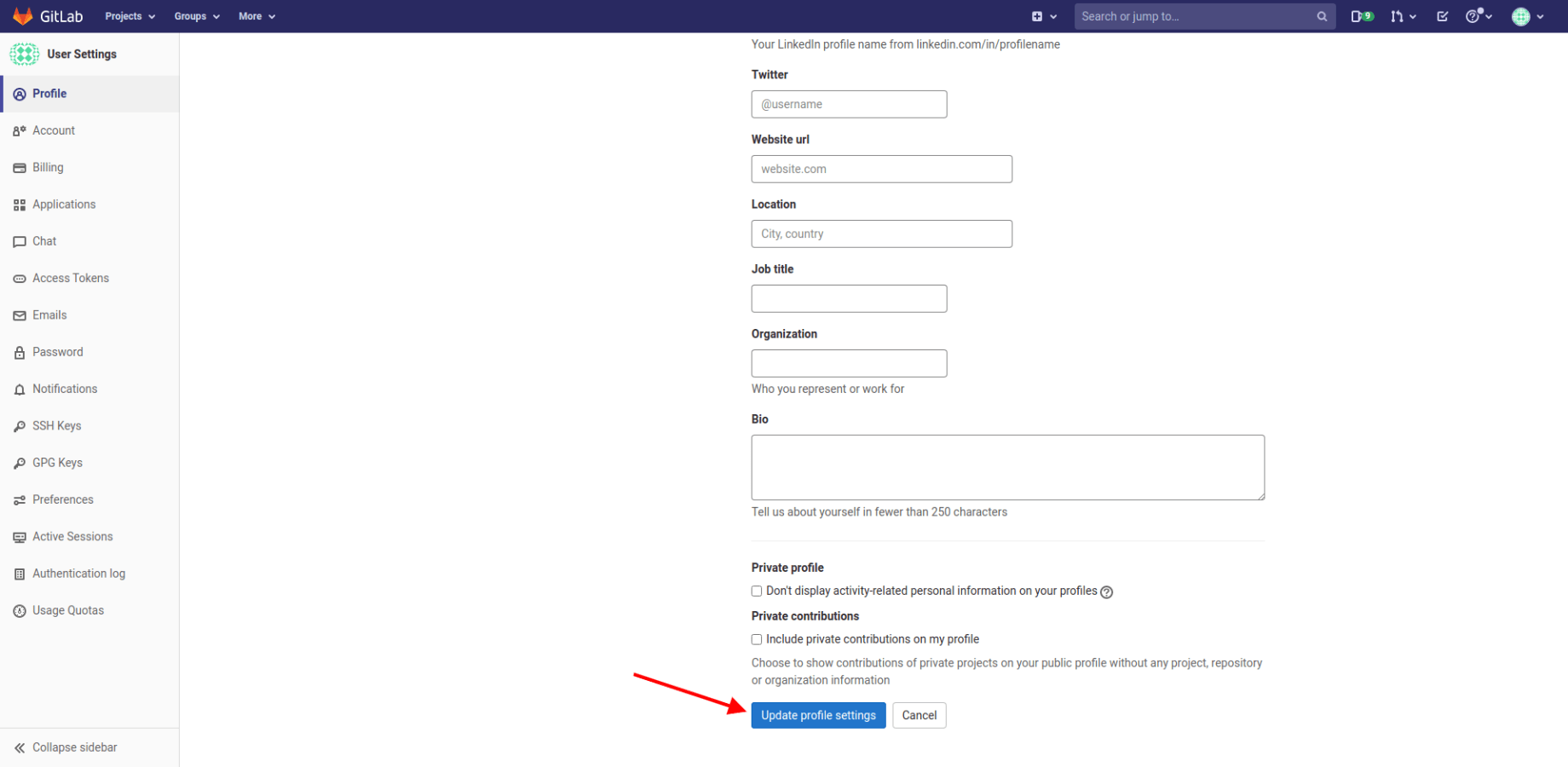 How to Change Email Visibility in GitLab Projects & tasks migration