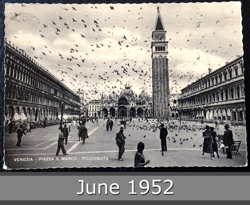 June 1952 Piazza San Marco in Venice Past Century Postcards