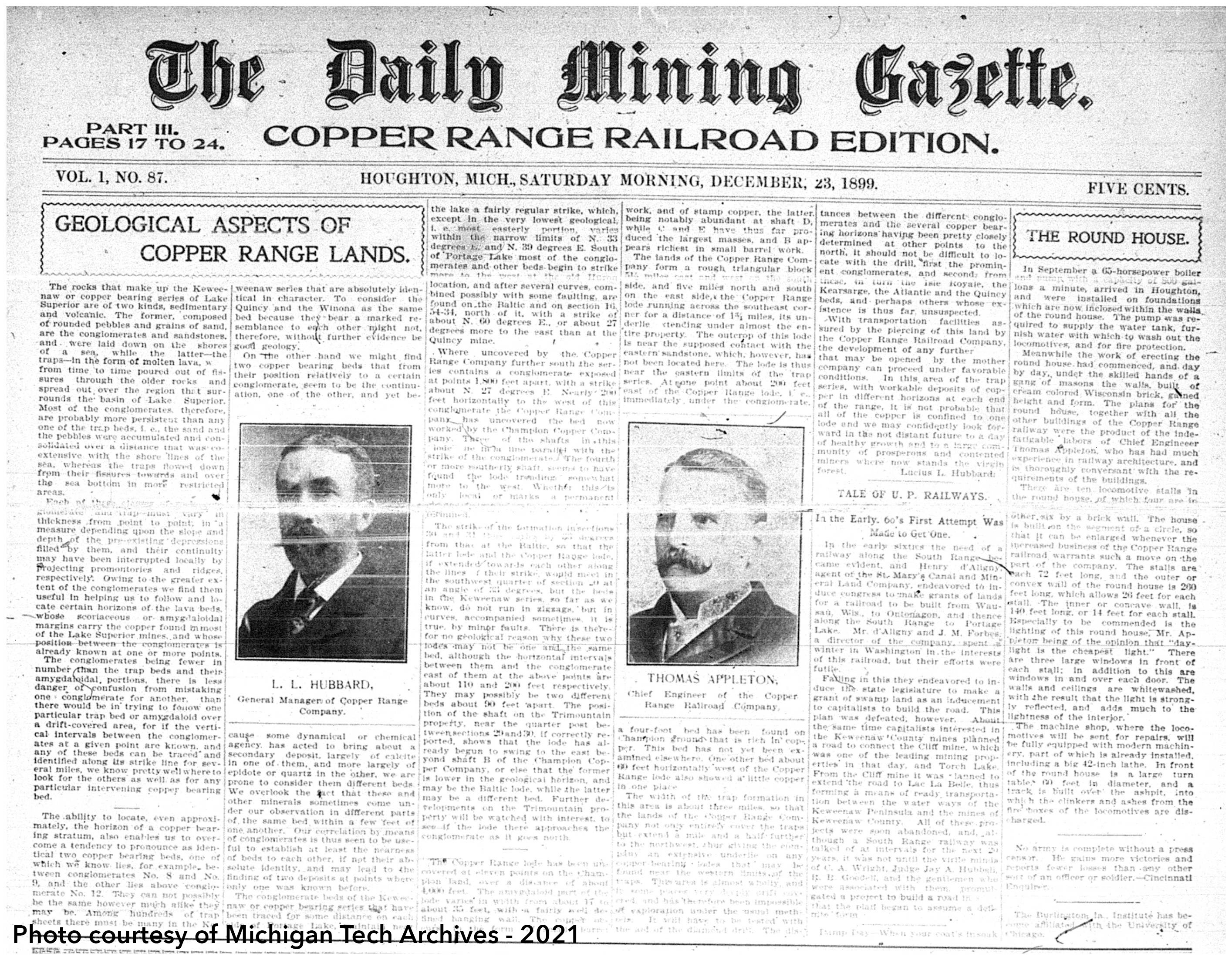 Part 3 Early Years of the Railroad Copper Range Railroad