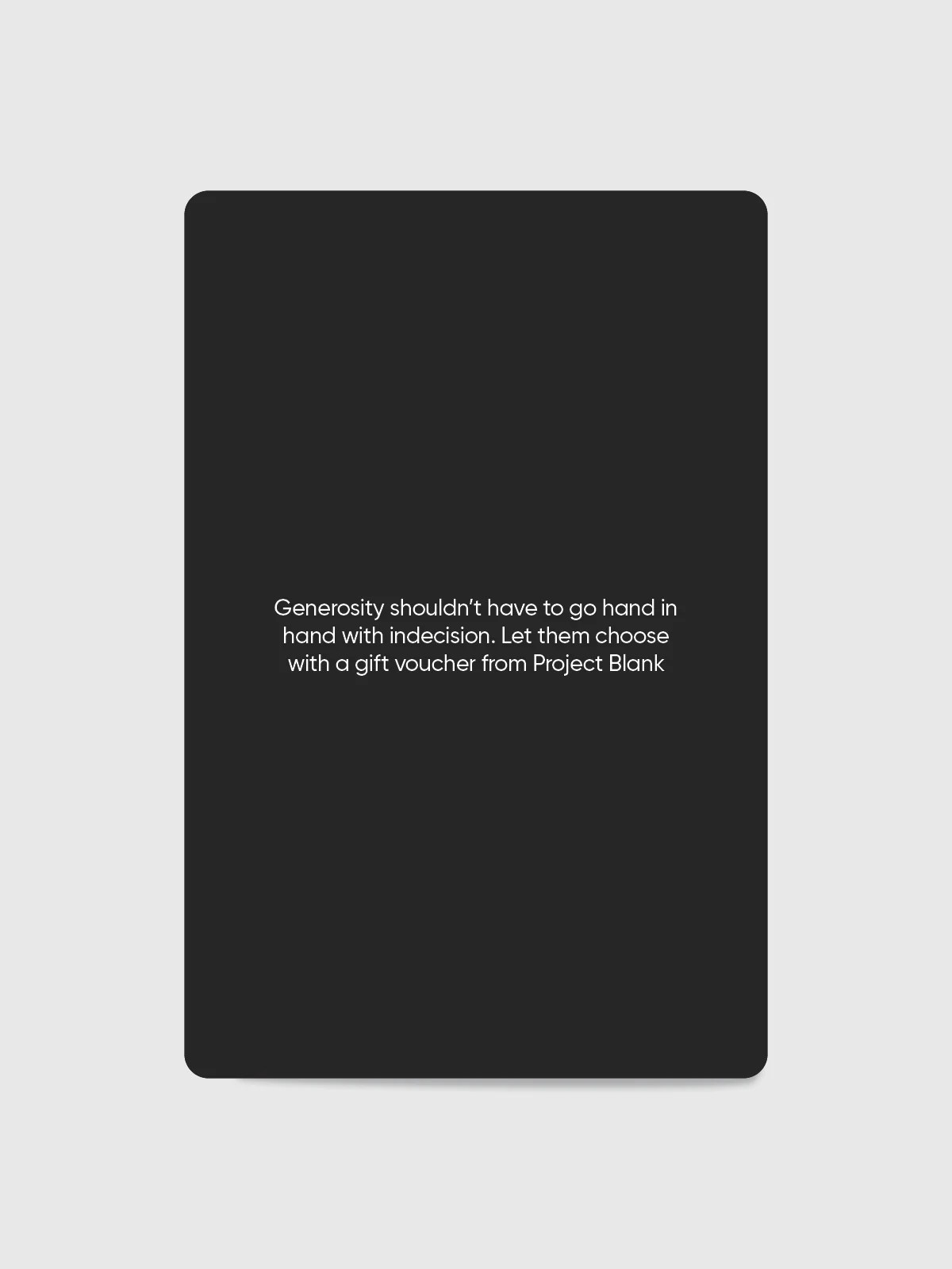 Project Blank Gift Card