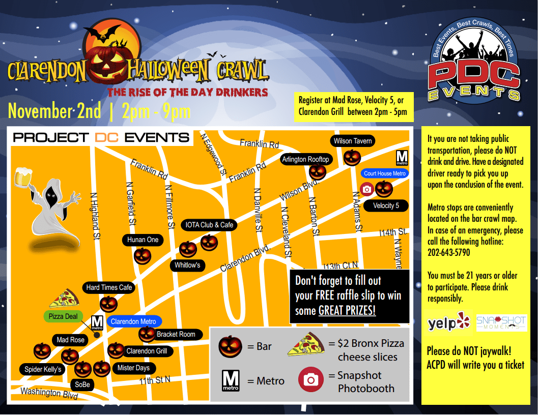 The Clarendon Halloween Crawl 2013 Route Map Project DC Events