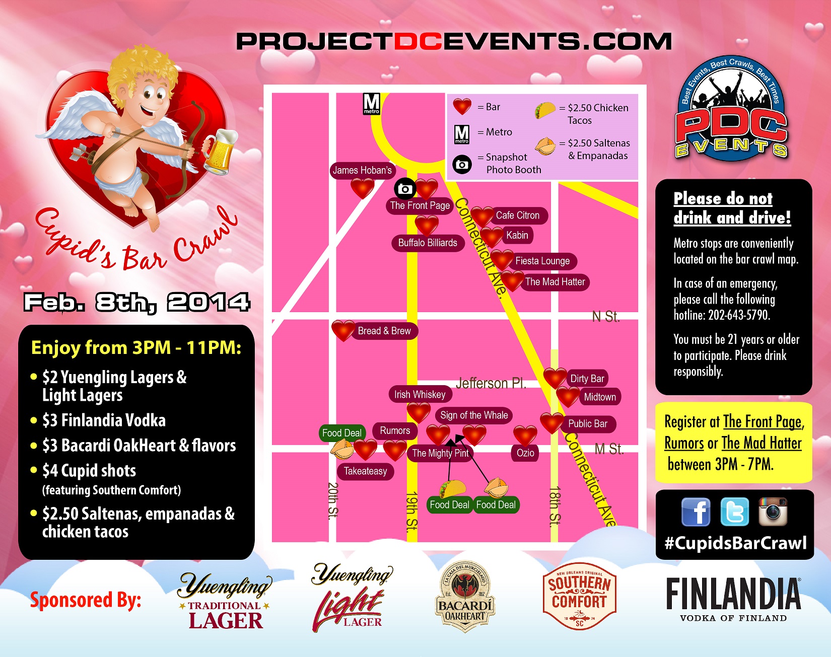 Cupid's Bar Crawl 2014 Route Map Project DC Events