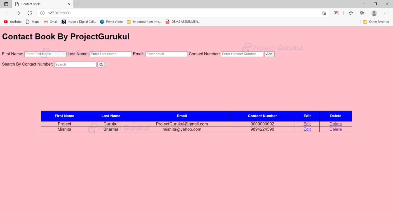 Learn How to Create Contact Book in Python Project Gurukul