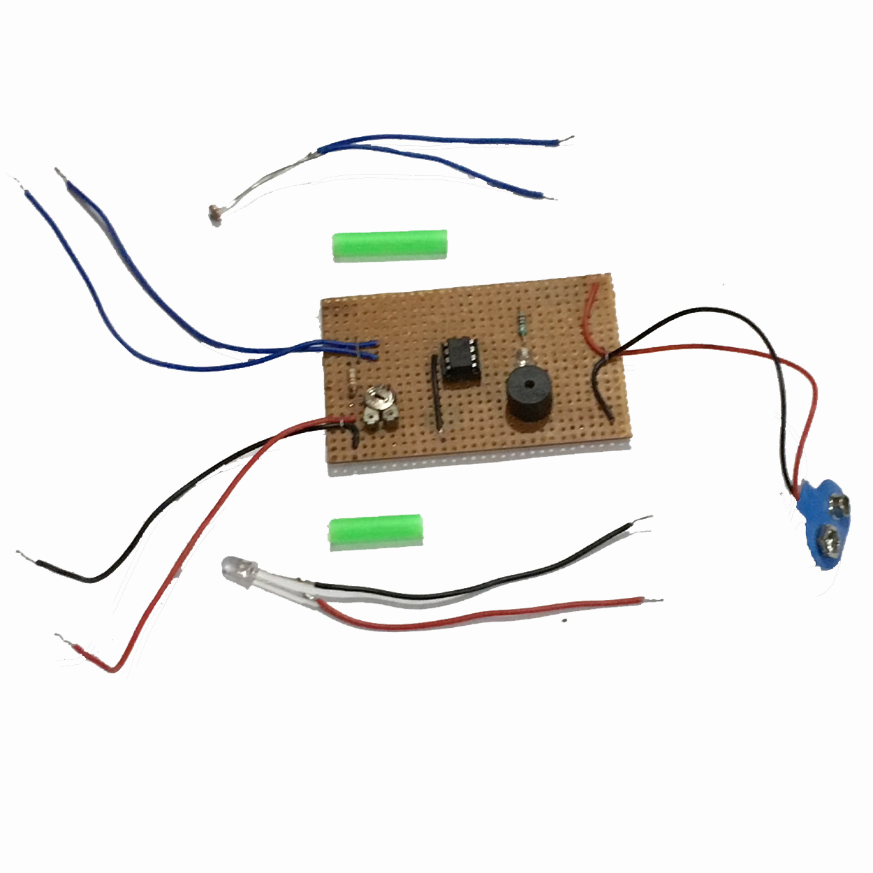 LASER Security System , LDR Based Security System on Dotted/multipurpose PCB board Project Hub