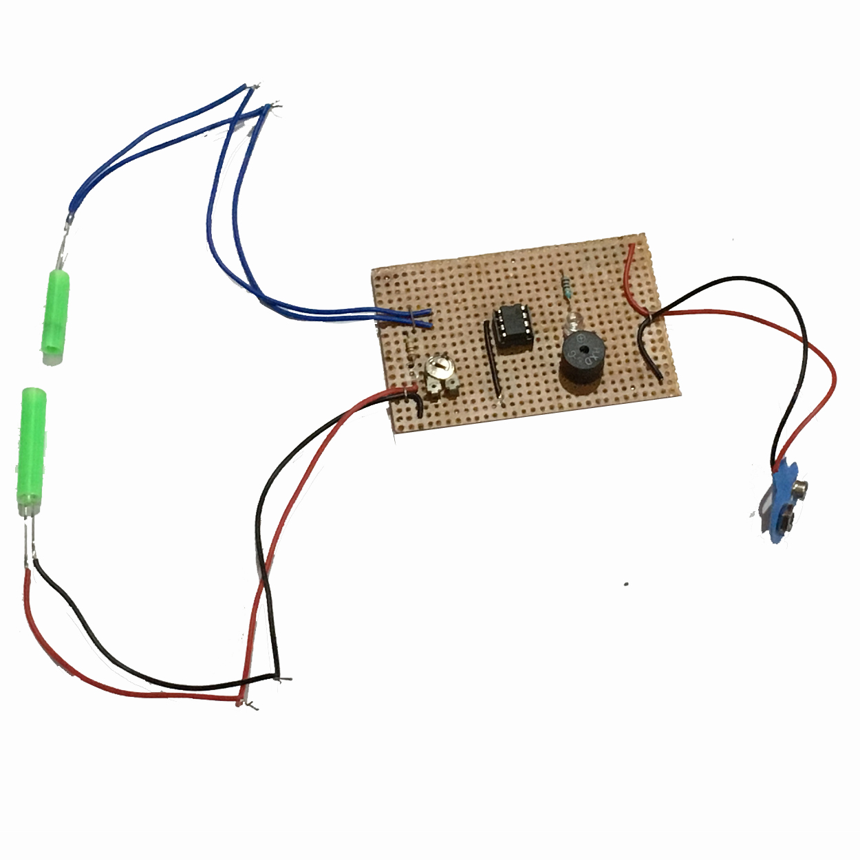 LASER Security System , LDR Based Security System on Dotted/multipurpose PCB board Project Hub