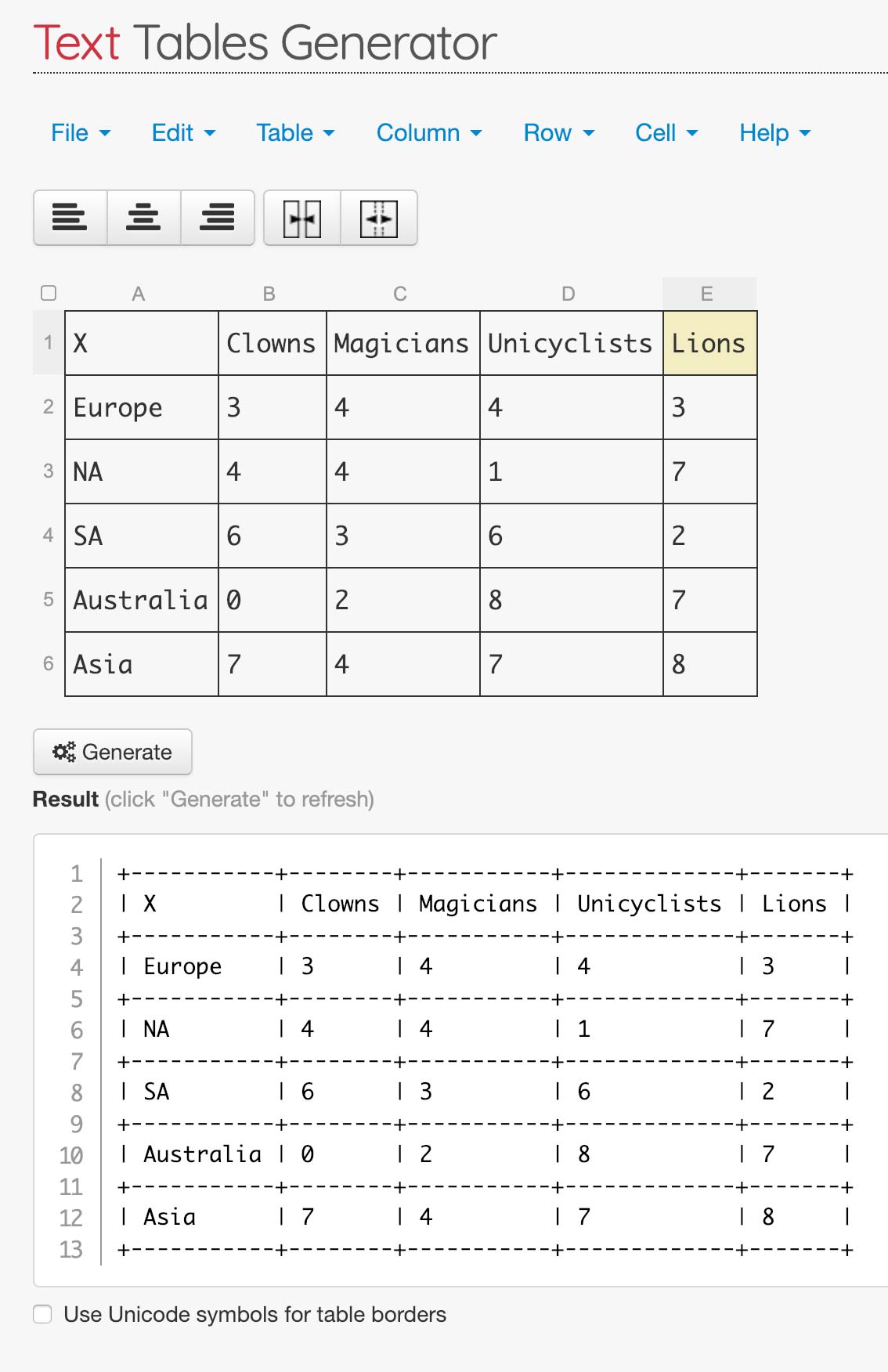 Creating & sharing tables in Asana